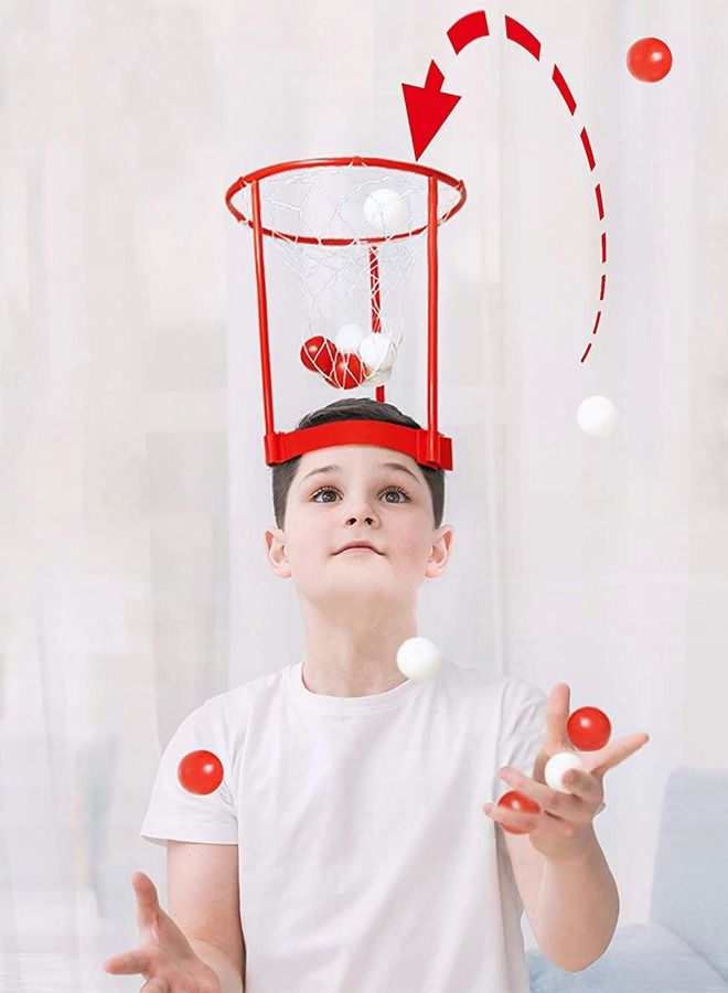 2 Pack Head Hoop Basketball Party Game for Kids and Adults with 40 Balls,Adjustable Headband Hoop Game for Kids,Outdoor Sports Toys