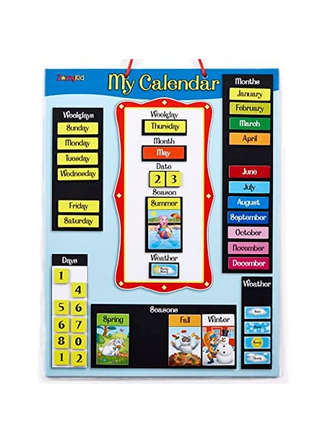 Magnetic Calendar & Weather Chart For Kids Preschool Daily Calendar Learning For Days Of The Week, Months, Weather & Season