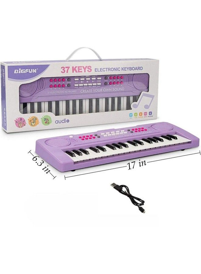 Kid Keyboard Piano 37 Keys Keyboard Piano Kids Multifunction Music Educational Instrument Toy Keyboard Piano For 3, 4, 5, 6, 7, 8 Girls And Boys (Purple)