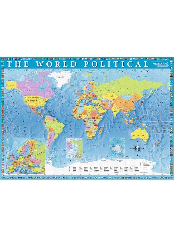 Red 2000 Piece Puzzle Political Map Of The World