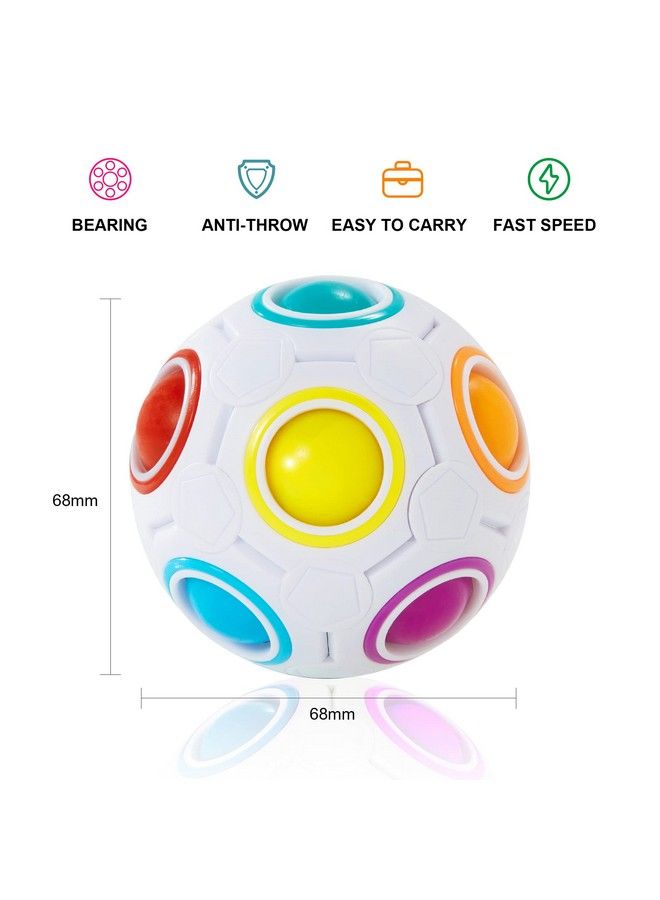 Magic Rainbow Puzzle Ball, Fidget Ball Puzzle Game Fun Stress Reliever Magic Ball Brain Teaser Fidget Toys For Children Teens & Adults3 Pack