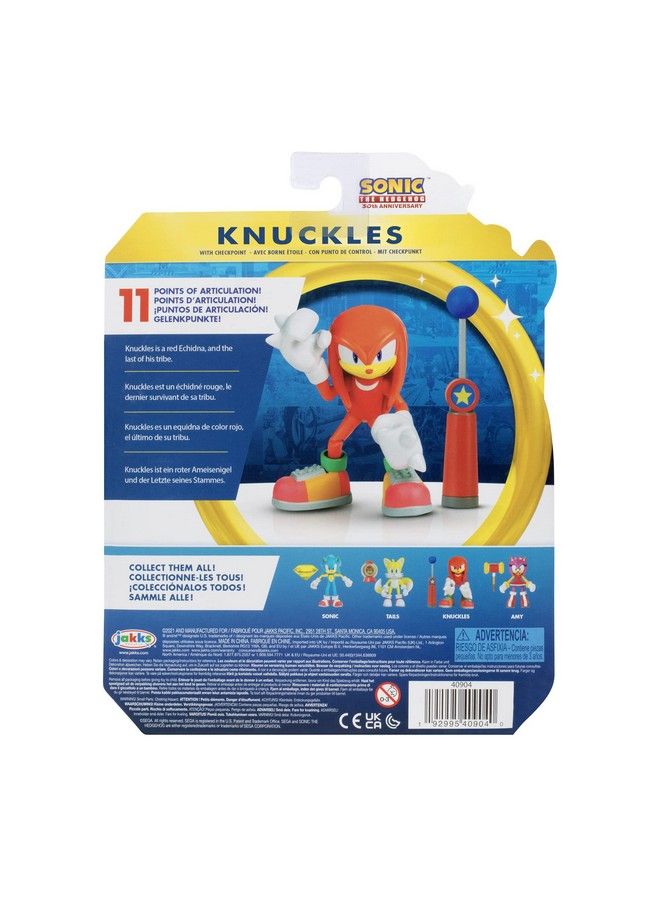 4Inch Action Figure Modern Knuckles With Blue Checkpoint Collectible Toy