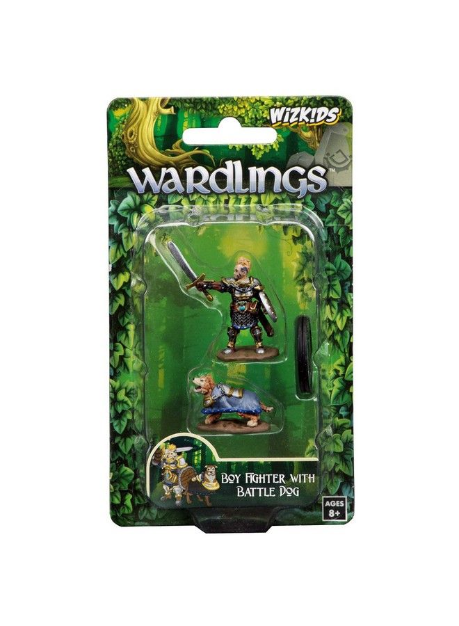 Wardlings Boy Fighter With Battle Dog Painted Fantasy Miniatures Set Wzk73320