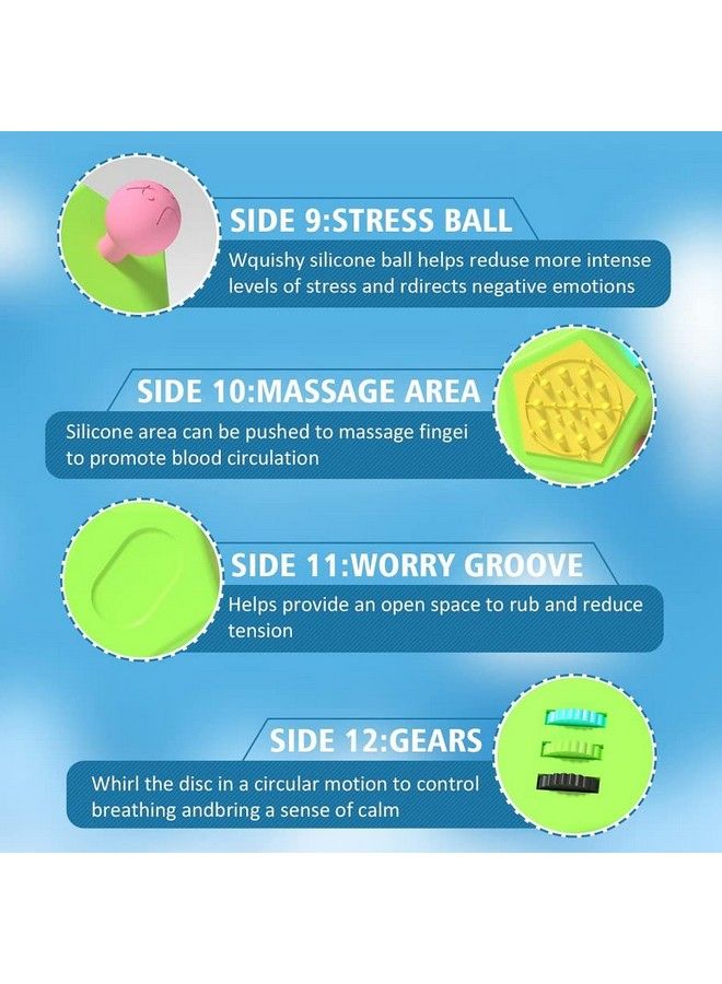 Fidget Dodecagon 12Side Fidget Cube Relieves Stress And Anxiety Anti Depression Cube For Children And Adults With Autism(B1 Green)