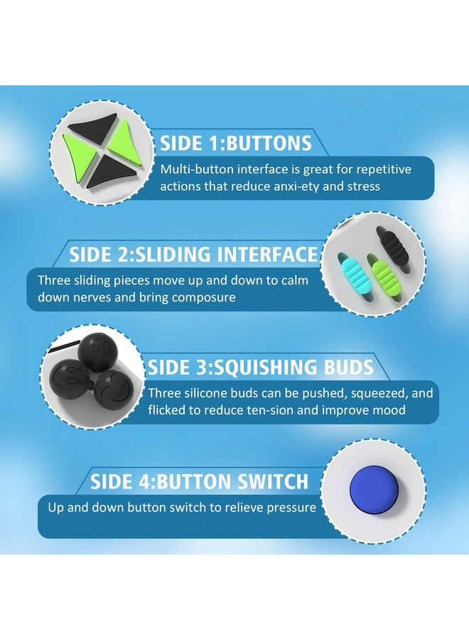 Fidget Dodecagon Easter Basket Stuffers 12Side Fidget Cube Relieves Stress And Anxiety Anti Depression Cube For Children And Adults With Autism (A2 White)