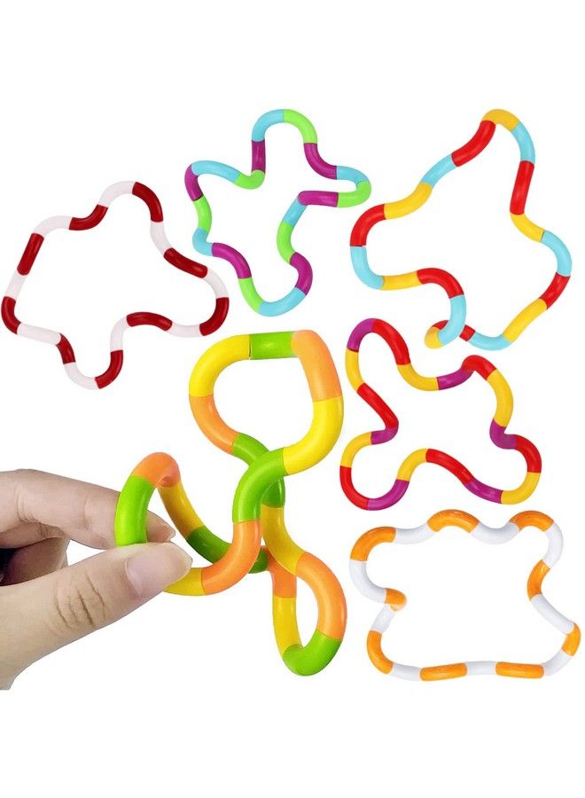 6Pc Multicolored Fidget Toys For Kids, Boys, Girls, Adults Best Sensory Items For Autism, Relaxation, Stress, Decompression Squeeze, Twist, Chain Spinner Alternative Gift