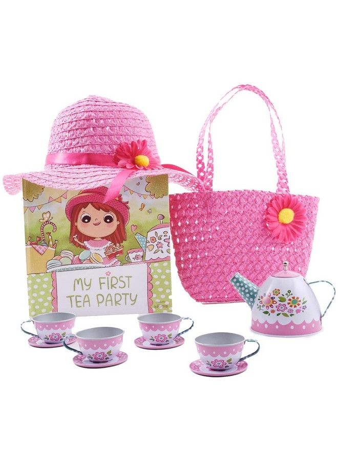 , Tea Party Gift Set Includes Book, Tea Set, Hat, And Purse. Perfect Pretend Play For Toddlers And Little Girls My First Tea Party!