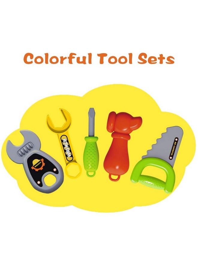 Kids Tool Sets For Boys Age 24 Childs Carpenter Preschool Fixing Tool Kit With Yellow Box, Toys For 2 Year Old Boy