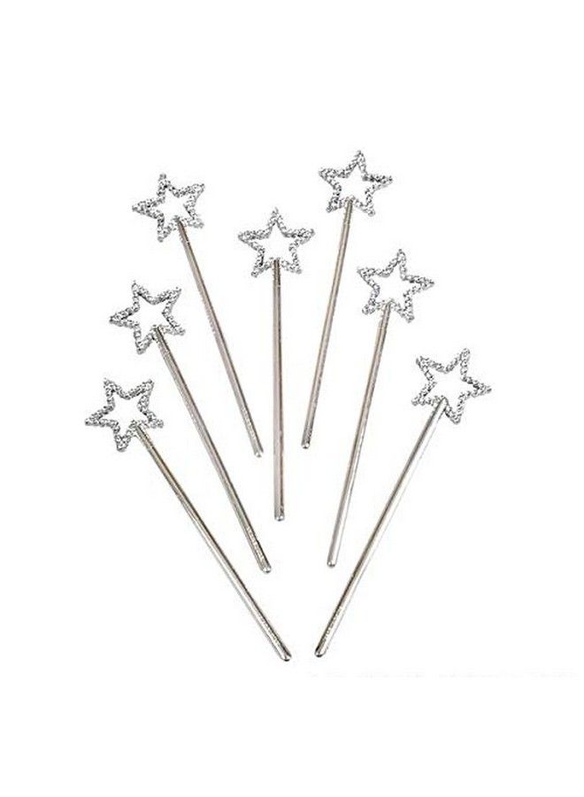 Mini Sequin Star Wands ; Silver ; Pack Of 12