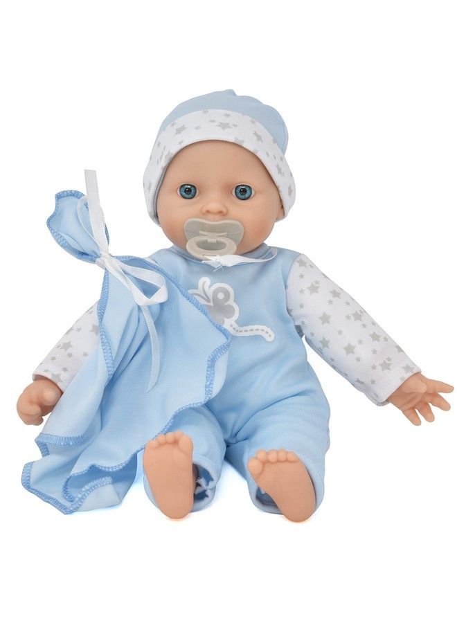 Baby Boy Doll For Toddlers 12 Inch Soft Body Baby Doll In Gift Box, Baby Doll With Pacifier, Blanket And Blue Clothes