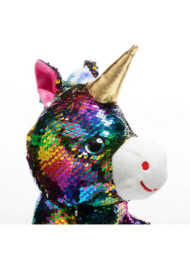 Sequins Unicorn Stuffed Animal Toy Reversible Rainbow Sequins Unicorn Gift For Kids 12 Inches