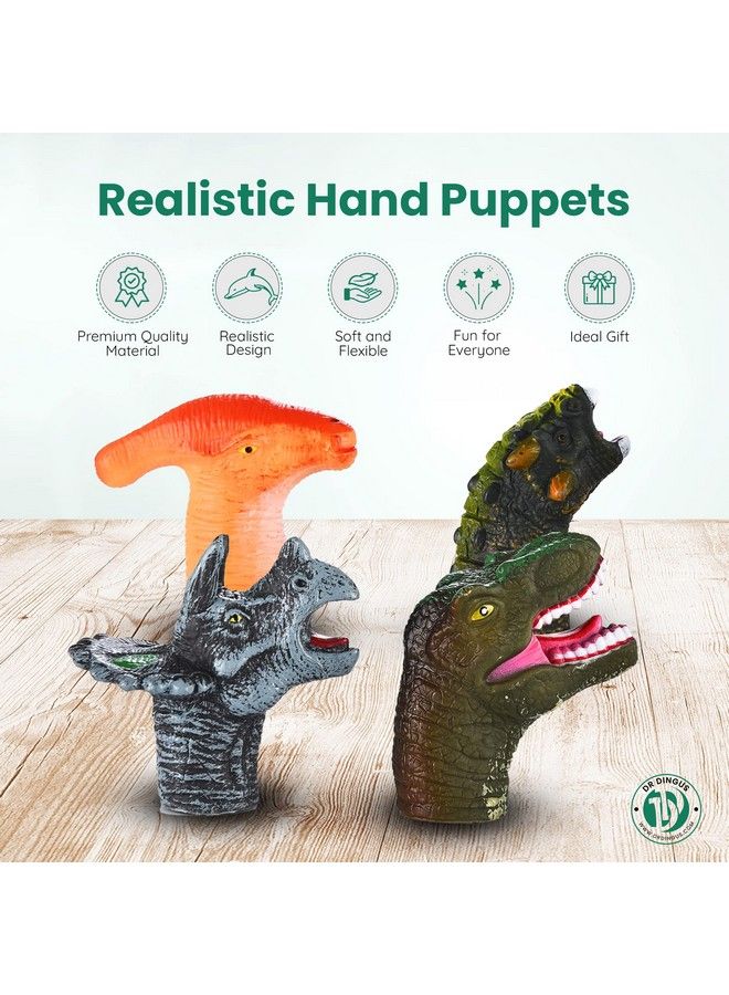 Dinosaur Finger Puppets (4 Unique Sets) Great For Kids Party Favors, Treasure Box Prizes, Goodie Bag Fillers, Family Fun