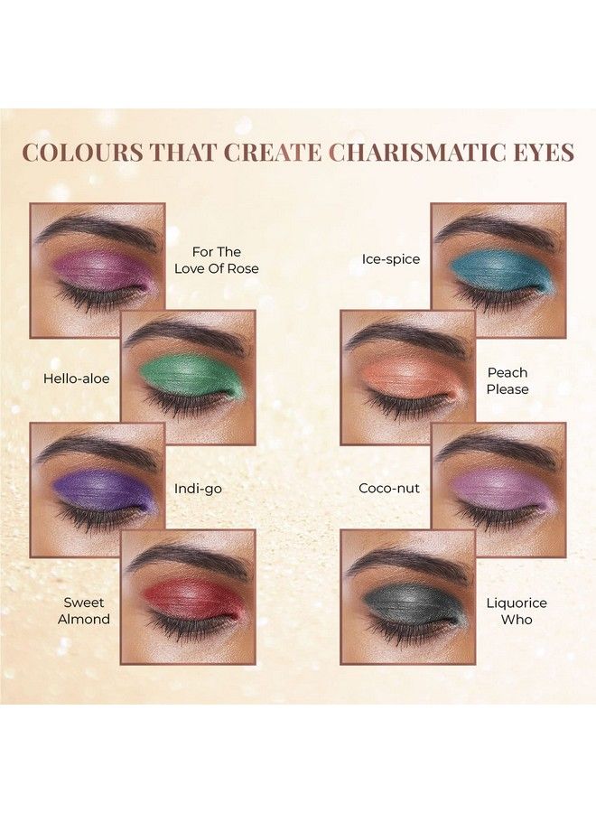 8 In 1 Herbal Metallicshimmer Finish Long Lasting & Ultra Smooth Eye Shadow Lidsticks With Kumkumadi 12Gm (Herbi Wore)