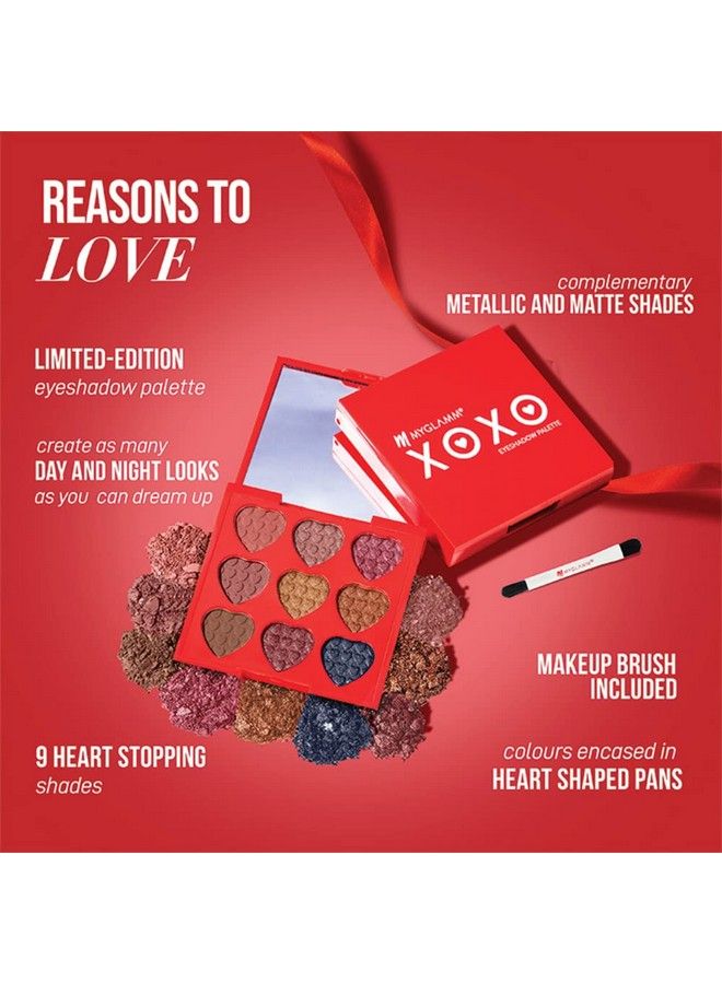 Xoxo Eyeshadow 9 Gm ; Lightweight Pressed Powder Palette; Limited Edition ;Matte And Shimmer Shades ; Crueltyfree & Vegan