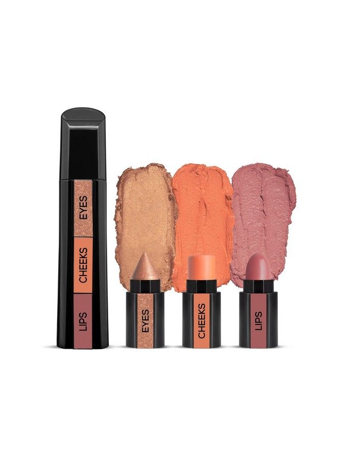 Fab Face 3 In 1 Makeup Stick With Eye Shadow Blush & Lipstick Enriched With Vitamin E (Fab Face Nude)