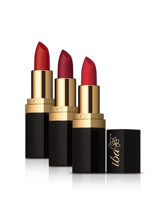 Halal Care Lipstick Combo 5 Festive Red Matte Long Stay Red 4 G (Pack Of 3) L 100% Vegan & Natural L Highly Pigmented