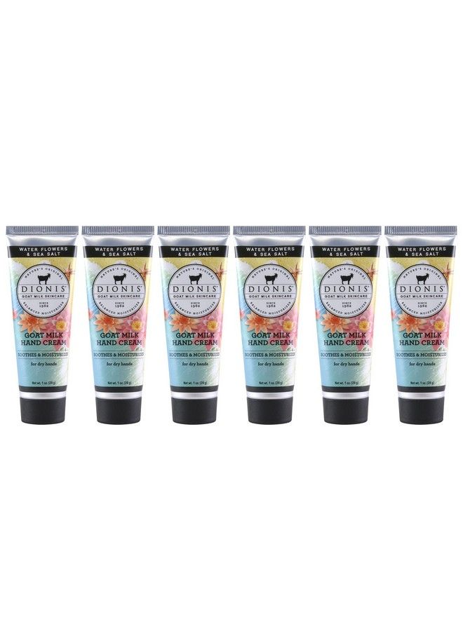 Goat Milk Skincare Hand Cream (Water Flowers & Sea Salt 1 Oz) 6 Pack