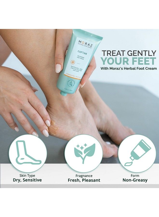 Herbal Foot Cream For Dry Cracked Heels Suitable For Everyone From Toddlers To Adults | Best Foot Cream For Rough & Calloused Feet Treatment | Moisturizing With Delightful Scent | 3.4 Fl. Oz