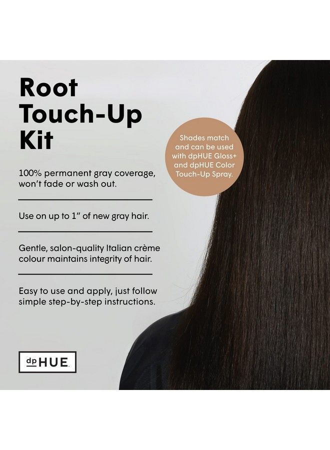 Root Touchup Kit Dark Brown 2 Applications Permanent Grey Hair Touch Up & Root Cover Up Solution Low Ammonia Salonquality Creme Hair Color Made In Italy