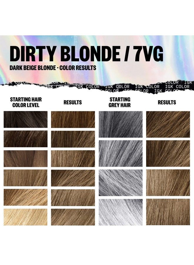 Permanent Color Kit Dirty Blonde Dark Beige Blonde 7Vg | Easy Application + Strengthen + Shine | Vegan + Cruelty Free + Ammonia Free | 4.75 Oz