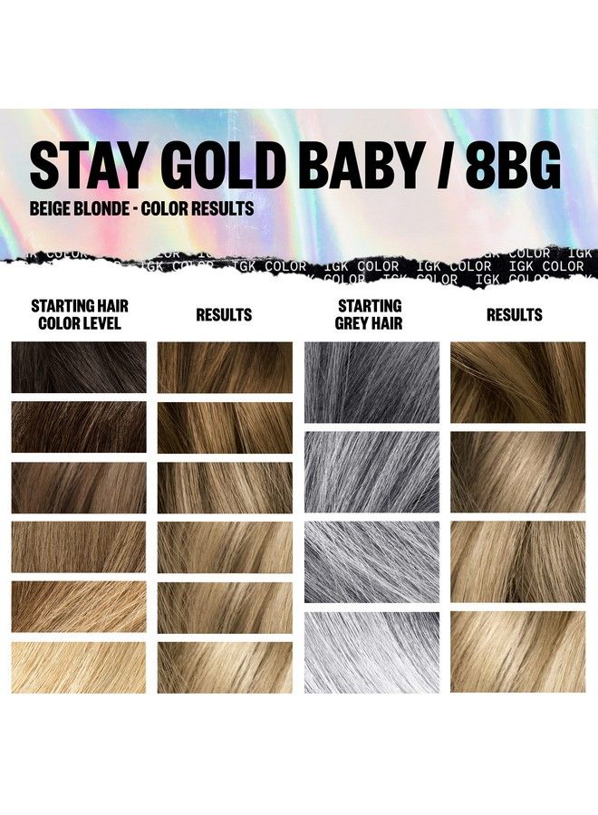 Permanent Color Kit Stay Gold Baby Beige Blonde 8Bg | Easy Application + Strengthen + Shine | Vegan + Cruelty Free + Ammonia Free | 4.75 Oz