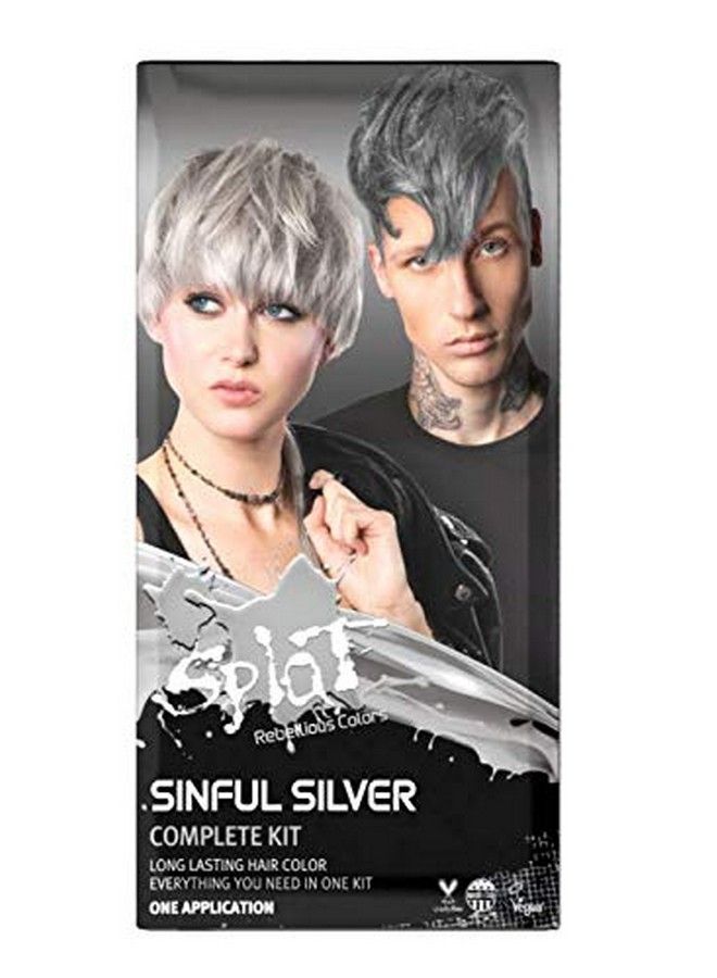 | Sinful Silver | Complete Silver Hair Dye Kit | Semipermanent | Long Lasting | Vegan And Crueltyfree