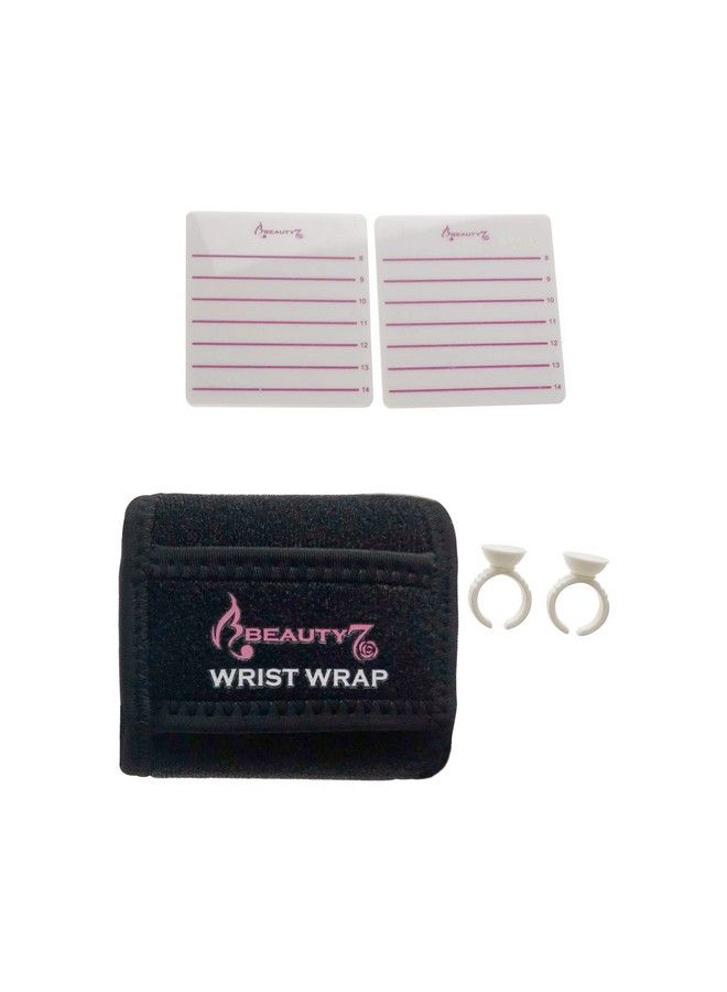 Eyelash Extension Holder Kit Plate Eyelashes Hand Stand Lash Organizer Pallet Base Tray With Adjustable Wrist Wrap Tweezer Professional Individual False Lashes