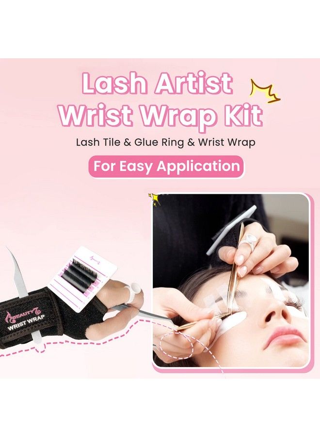 Eyelash Extension Holder Kit Plate Eyelashes Hand Stand Lash Organizer Pallet Base Tray With Adjustable Wrist Wrap Tweezer Professional Individual False Lashes