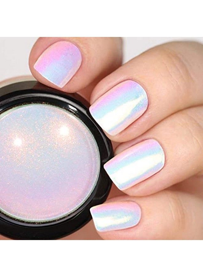 Prettydiva Mermaid Chrome Nail Powder White Iridescent Chrome Nail Powder Pearl Aurora Powders For Nails Opal Mermaid Unicorn Pigment Powder For Nails Chrome Mica Powder Manicure Pigment