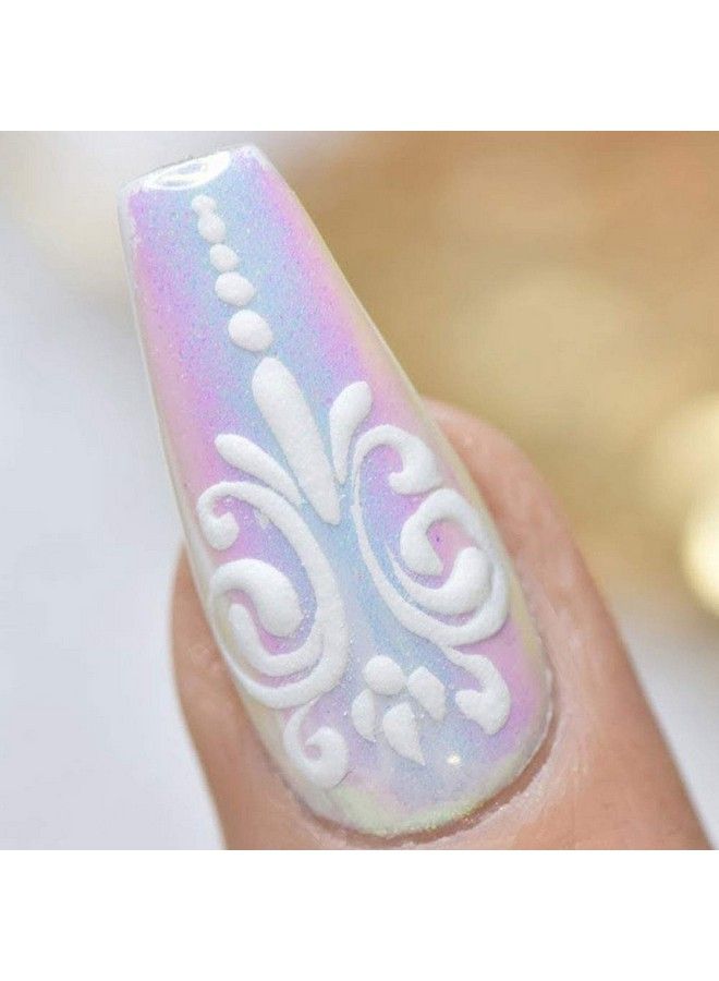 Prettydiva Mermaid Chrome Nail Powder White Iridescent Chrome Nail Powder Pearl Aurora Powders For Nails Opal Mermaid Unicorn Pigment Powder For Nails Chrome Mica Powder Manicure Pigment