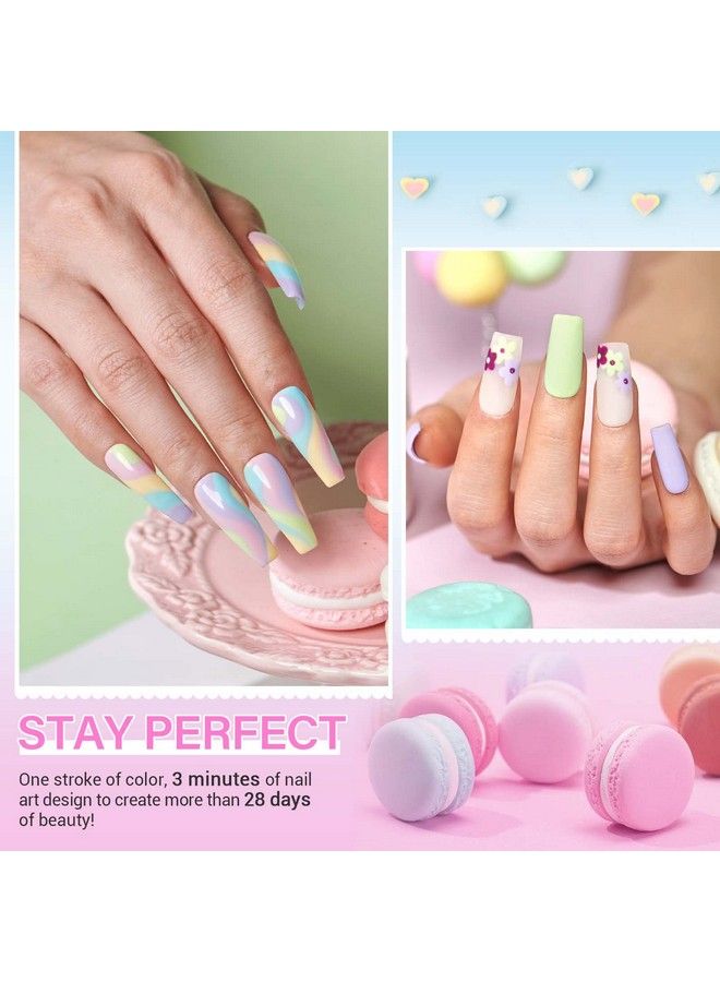 Cream Gel Nail Polish Set Macaron Soft Pastel Green Pink Blue Purple Lavender Yellow Spring Summer Soak Off Long Lasting Starter Kit Nail Art Trend Colors Diy Design Salon Manicure Easter Gift Mefa