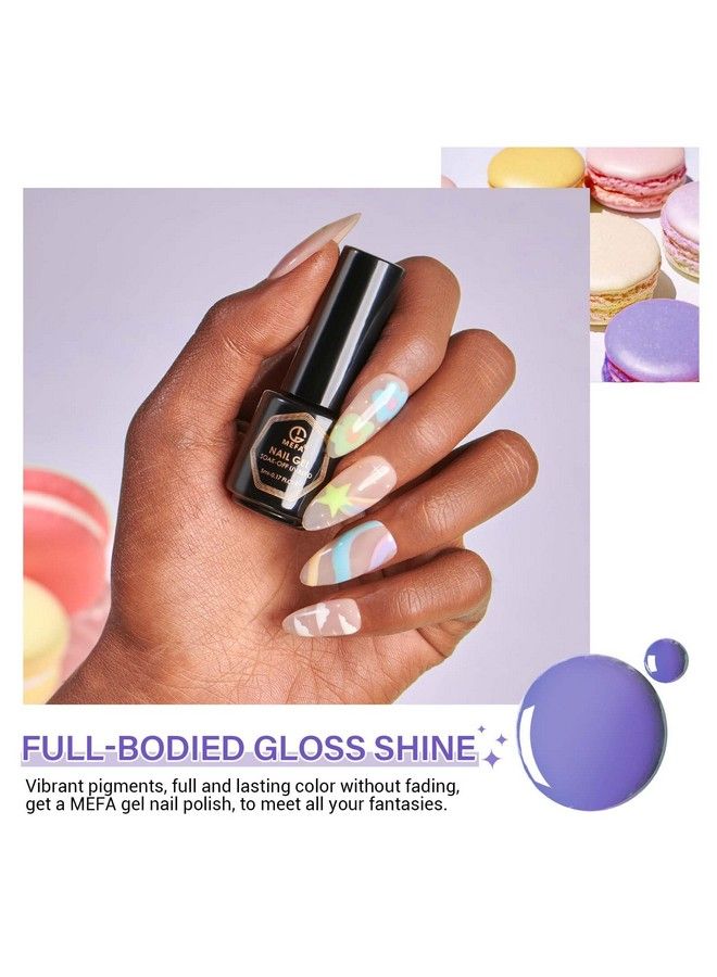 Cream Gel Nail Polish Set Macaron Soft Pastel Green Pink Blue Purple Lavender Yellow Spring Summer Soak Off Long Lasting Starter Kit Nail Art Trend Colors Diy Design Salon Manicure Easter Gift Mefa