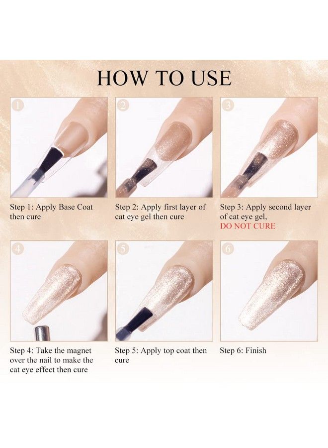 Smoothie Wide Cat Eye Gel Nail Polish Magnetic Gel Polish 10Ml Cat Eye Nail Polish Soak Off Uv/Led Gel Cat Eye Polish With Magnetic Stick