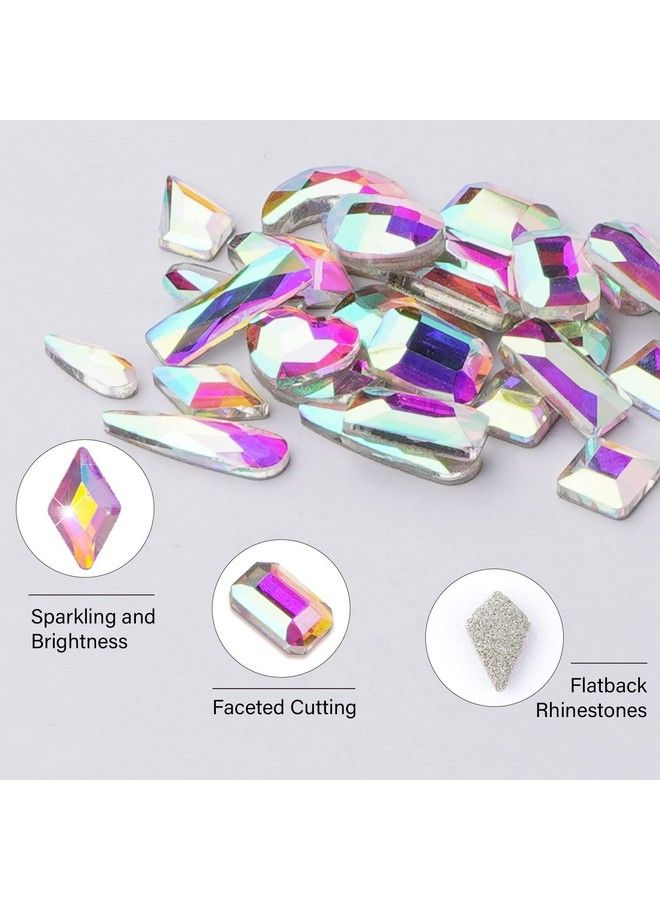 1820Pcs Rhinestones Nail Gems 12 Styles 3D Glass Crystals Nail Charms Shiny Multi Shape Flatback Nail Rhinestones For Nail Art With Rhinestones Picker And Tweezers For Diy Nail Art