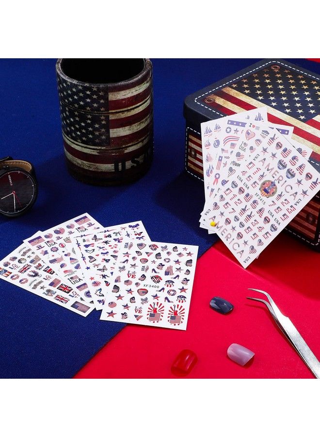 16 Sheets 4Th Of July Nail Stickers Independence Day Nail Art Stickers Patriotic American Flag Nail Stickers I Love America Nail Stickers Selfadhesive Nail Decals Manicure Sticker For Memorial Day