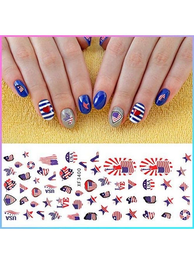 16 Sheets 4Th Of July Nail Stickers Independence Day Nail Art Stickers Patriotic American Flag Nail Stickers I Love America Nail Stickers Selfadhesive Nail Decals Manicure Sticker For Memorial Day