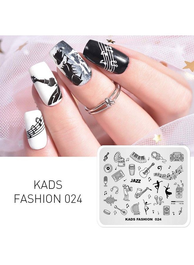 Nail Art Image Stamping Plates Guitar Pattern Music Fashion Image Plates Diy Manicure Template(Fa024)