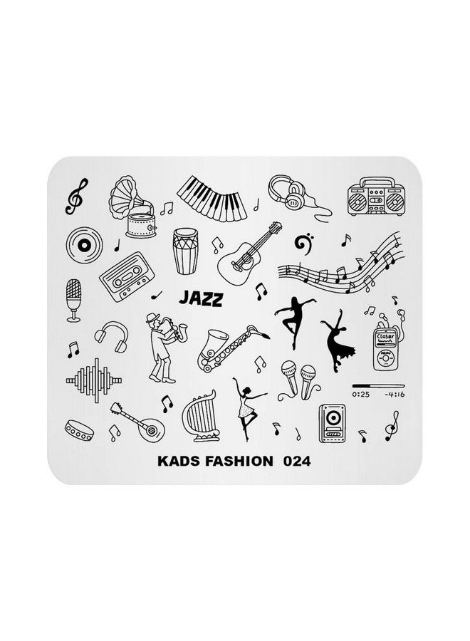 Nail Art Image Stamping Plates Guitar Pattern Music Fashion Image Plates Diy Manicure Template(Fa024)