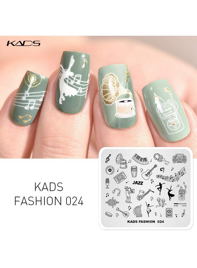 Nail Art Image Stamping Plates Guitar Pattern Music Fashion Image Plates Diy Manicure Template(Fa024)
