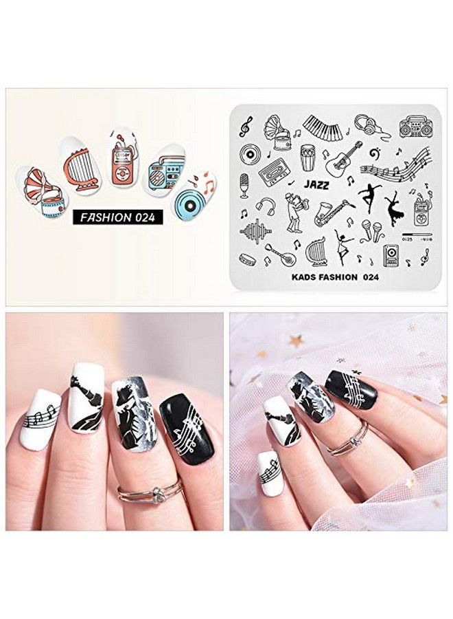 Nail Art Image Stamping Plates Guitar Pattern Music Fashion Image Plates Diy Manicure Template(Fa024)