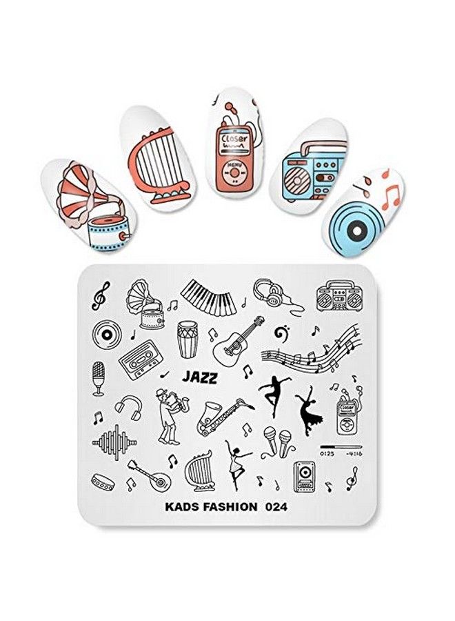 Nail Art Image Stamping Plates Guitar Pattern Music Fashion Image Plates Diy Manicure Template(Fa024)