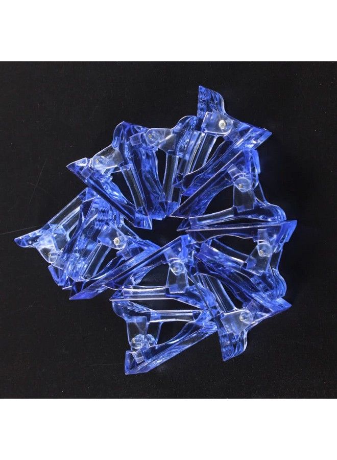 10Pcs Nail Tips Clip For Quick Building Polygel Nail Forms Nail Clips For Polygel Finger Nail Extension Uv Led Builder Clamps Manicure Nail Art Tool Dark Blue Color
