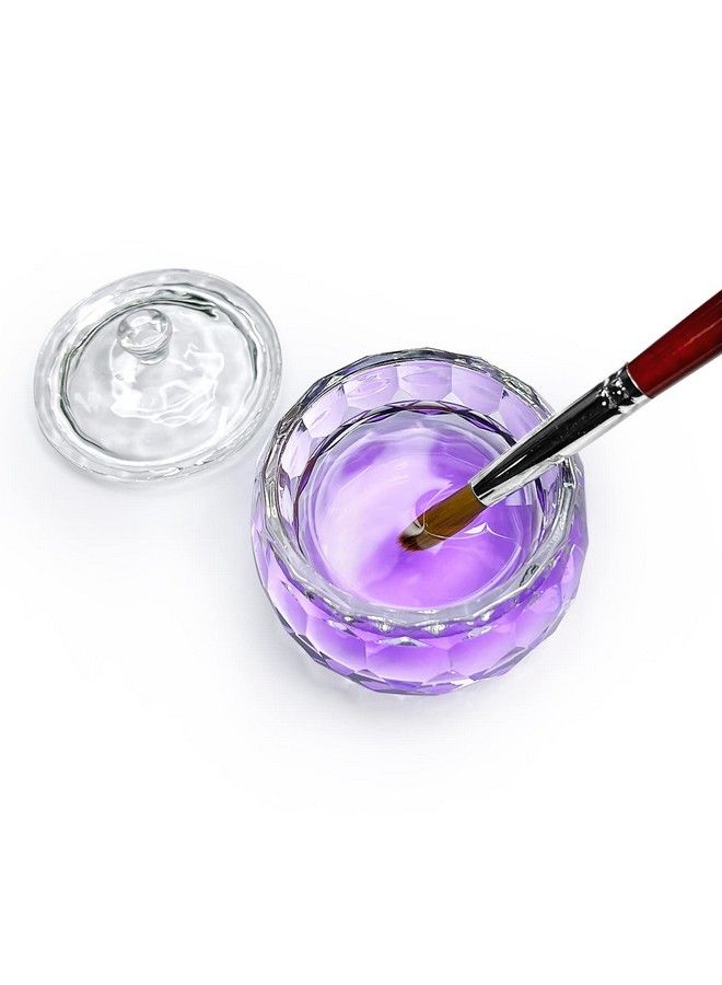 Round Crystal Clear Acrylic Liquid Powder Glass Dappen Dish Glass Cup W Cap Lid Bowl For Acrylic Nail Art Transparent Kit Hjnapb013