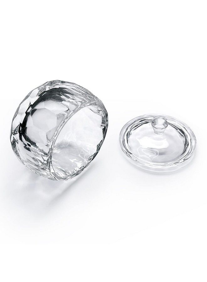 Round Crystal Clear Acrylic Liquid Powder Glass Dappen Dish Glass Cup W Cap Lid Bowl For Acrylic Nail Art Transparent Kit Hjnapb013