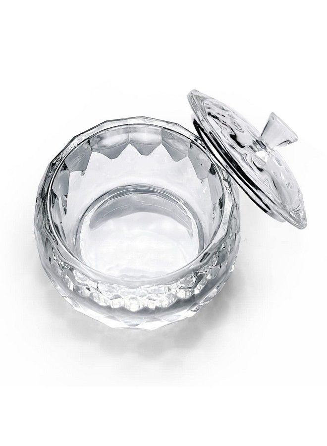 Round Crystal Clear Acrylic Liquid Powder Glass Dappen Dish Glass Cup W Cap Lid Bowl For Acrylic Nail Art Transparent Kit Hjnapb013