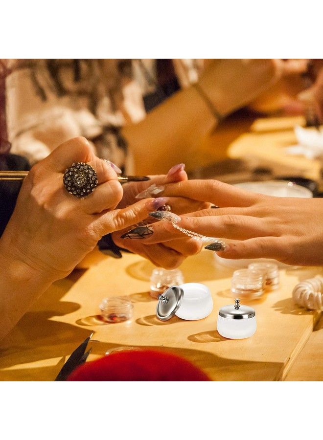 2 Pieces Matte Crystal Glass Nail Art Dappen Dish Nail Glass Crystal Cup Nail Art Acrylic Liquid Powder Dappen Dish Crystal Dappen Dish Liquid Container Holder For Acrylic Powder Liquid Styling Tool