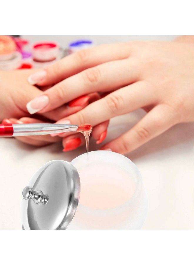 2 Pieces Matte Crystal Glass Nail Art Dappen Dish Nail Glass Crystal Cup Nail Art Acrylic Liquid Powder Dappen Dish Crystal Dappen Dish Liquid Container Holder For Acrylic Powder Liquid Styling Tool