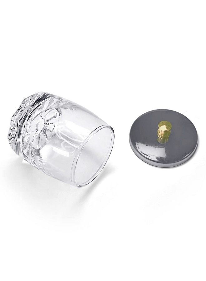 Crystal Disinfection Glass Cup Acrylic Liquid Powder Dappen Dish With Stainless Steel Metal Lid Glassware Tool For Nail Arthjnapb028