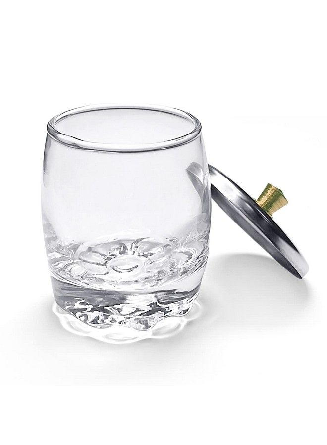 Crystal Disinfection Glass Cup Acrylic Liquid Powder Dappen Dish With Stainless Steel Metal Lid Glassware Tool For Nail Arthjnapb028