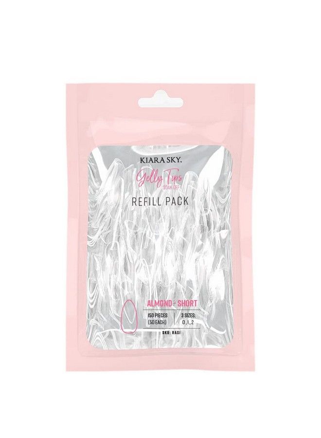 Gelly Tips Refill Packs Soak Off Soft Gels Almond Shape (Short Length) (Sizes 0 1 2)